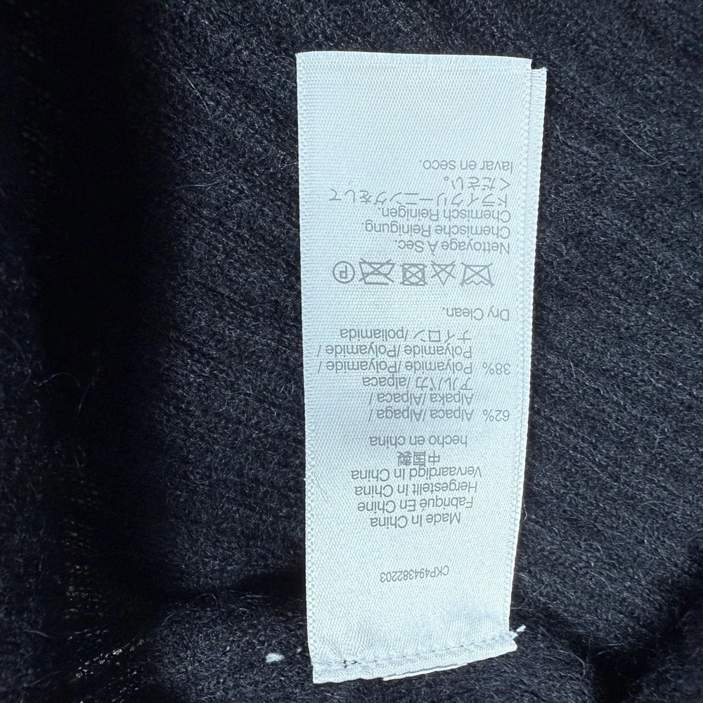 NWT Madewell Black Ribbed Alpaca Lightweight Crewneck‎ Sweater S Quiet Luxury